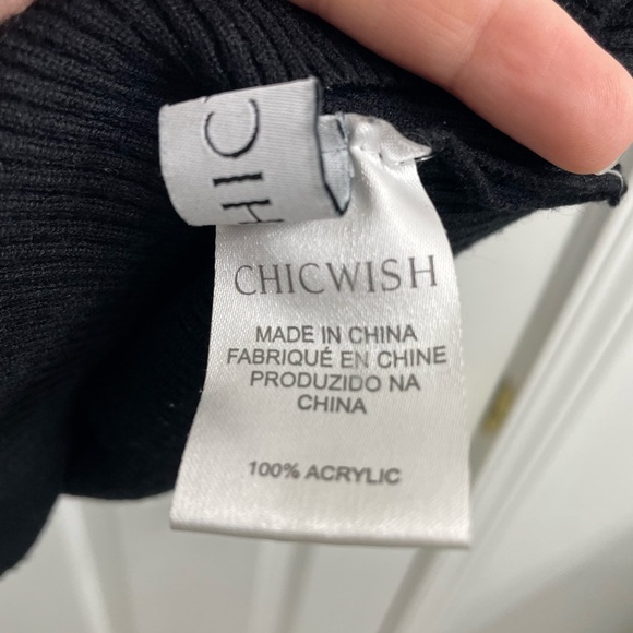 EUC Chicwish FANCY WITH BOWKNOT KNIT TOP IN BLACK Sz M - Picture 4 of 6